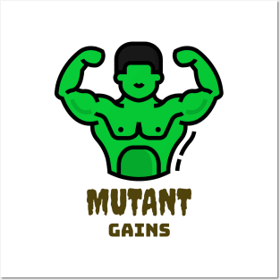 Mutant Gains - Bodybuilding Graphic Posters and Art